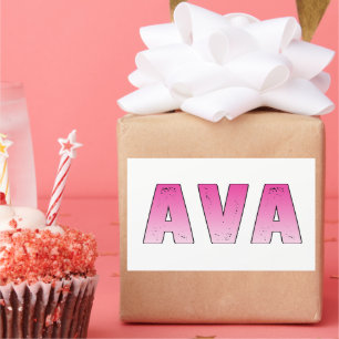 Ava rosa Name Rechteckiger Aufkleber