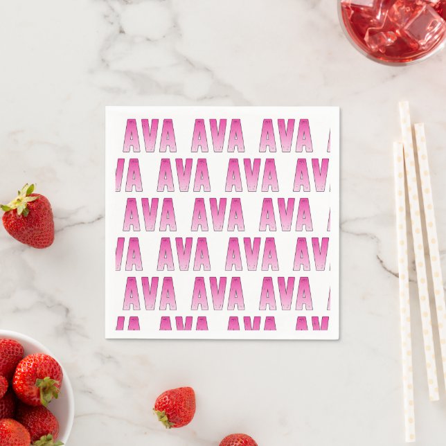 Ava rosa Name Serviette (Beispiel)