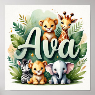 Ava Safari Kinderzimmer Kunst, Kultur Poster
