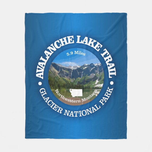 Avalanche Lake Trail (OBP) Fleecedecke (Vorderseite)