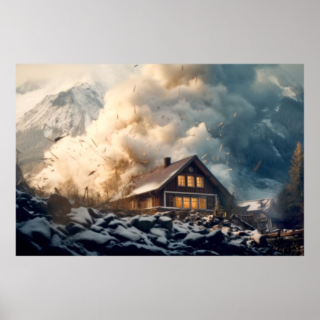 Avalanche Naturekraft Schnee Power Erde Desaster Poster (Vorne)
