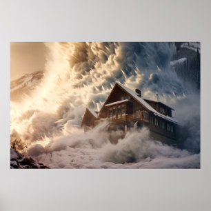 Avalanche Naturekraft Schnee Power Erde Desaster Poster