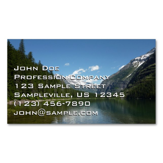 Avalanche See I - Glacier Nationalpark Magnetische Visitenkarte (Vorderseite)