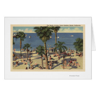 Avalon Ansicht des Strandes mit Sunbathers