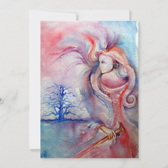 AVALON, lila blaue, weiche rosa Veilchen Einladung (Vorderseite)