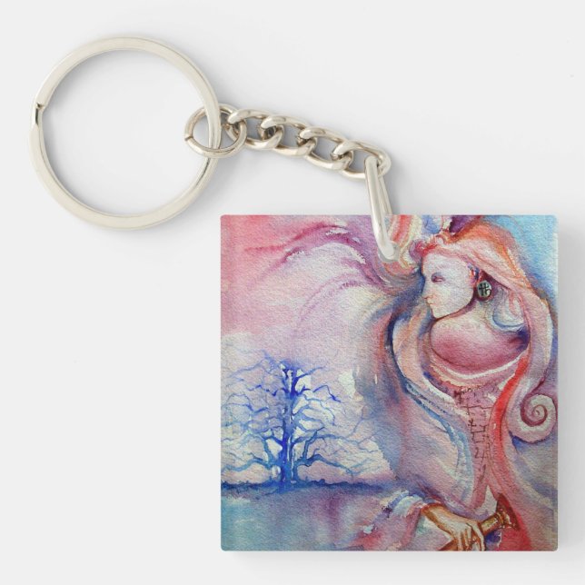AVALON Magie und Mystery Pink Blue Fantasy Schlüsselanhänger (Vorderseite)