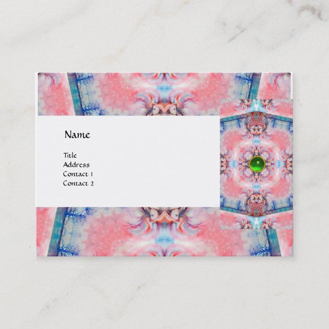 AVALON PSYCHEDELIC, rosa lila blaues Juwel Smaragd Visitenkarte (Vorderseite)