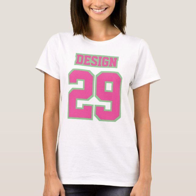 AVANT BLANC ROSE VERT femmes Coton de base TShirt (Devant)