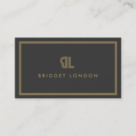 AVANT GARDE ART DECO LOGO mit IHREM INITIALS GRAU Visitenkarte
