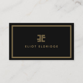 AVANT GARDE ART DECO LOGO MIT IHREN INITIALEN SCHW VISITENKARTE