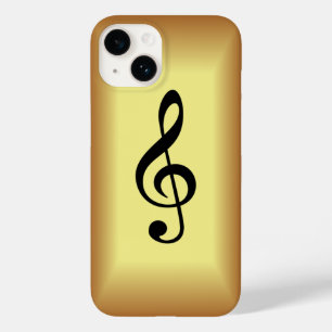 Avant Garde, Black G clef auf Gold Hintergrund Case-Mate iPhone 14 Hülle