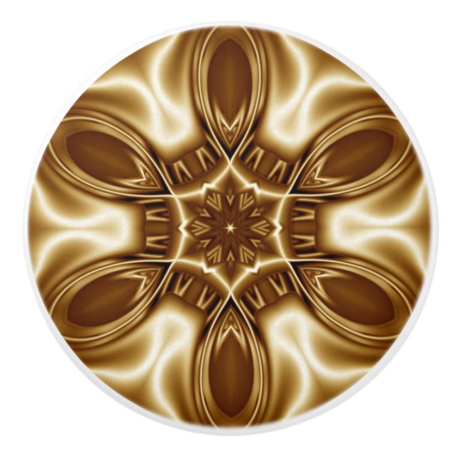 Avant-Garde ~ Gold ~ Seide und Satin Look 03 B ~ Keramikknauf (Vorderseite)