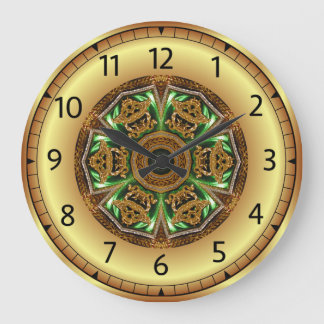 Avant - Garde, Green und Gold, Design KNF 1 ~ Große Wanduhr