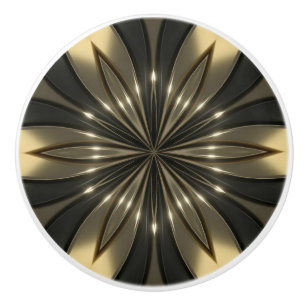 Avant-Garde ~ Metallische Blume Knob 02 ~ Keramikknauf
