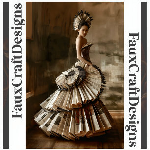 Avant Garde Papier Buch Kleid Decoupage Rechts 119