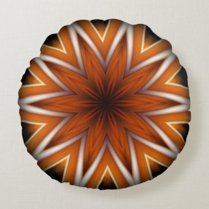 Avant-Garde ~ Sternexplosion Russet und Black 0211 Rundes Kissen
