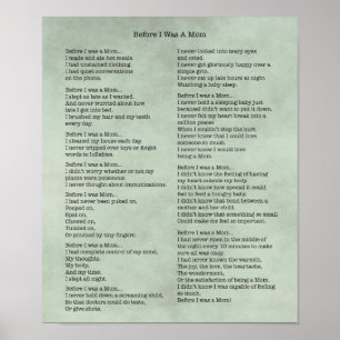 Avant J'Étais Un Poster De Maman