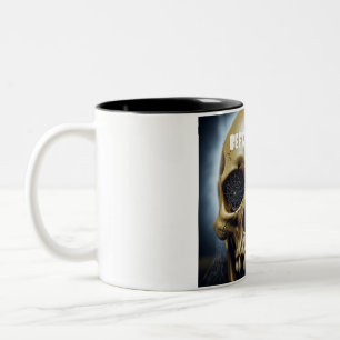 Avant le café Crâne Éffrayant mug à deux tons