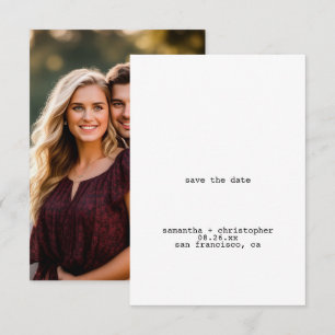 Avantgarde Weiße Minimalistische Foto Auf Der Rück Save The Date