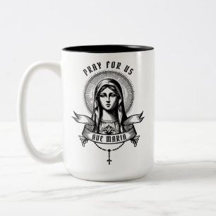 Ave Maria betet für uns Zweifarbige Tasse