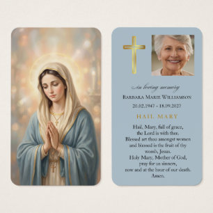 Ave Maria Blaue Funeral-Gebetskarte