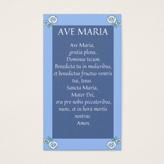 AVE MARIA Cartes de prière latine (Devant)