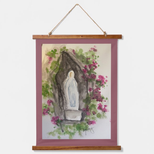 Ave Maria Holz Wandteppich Mit Holzrahmen (Vorderseite)