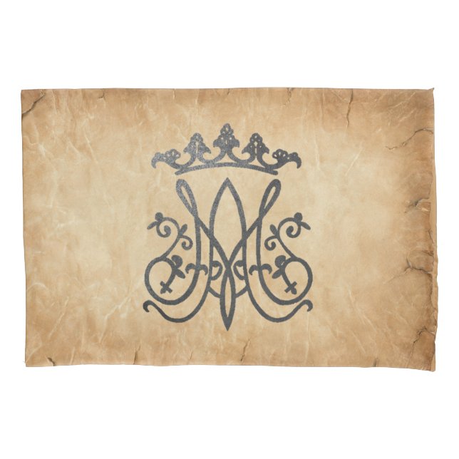 Ave Maria Monogram Kissenbezug (Vorderseite)