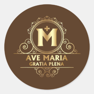 Ave Maria Schubert Latin Mass Gesegnete Mutter Mar Runder Aufkleber