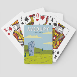 Avebury England Reisen Kunst Vintag Spielkarten