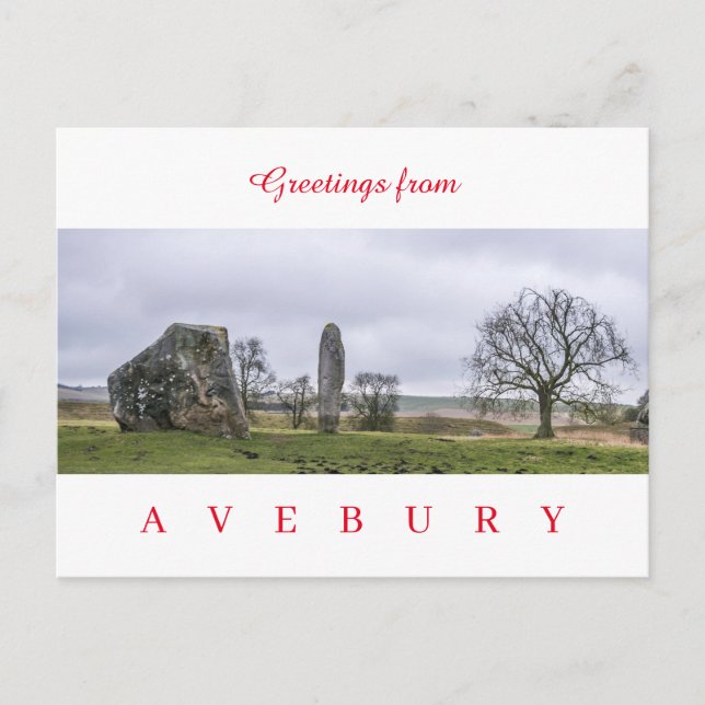 Avebury Steinkreis Ansicht Postkarte (Vorderseite)