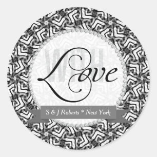 AVEC AMOUR Stickers Black+White