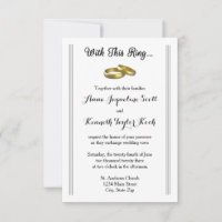 Avec cette bague... - Invitation de mariage 3x5