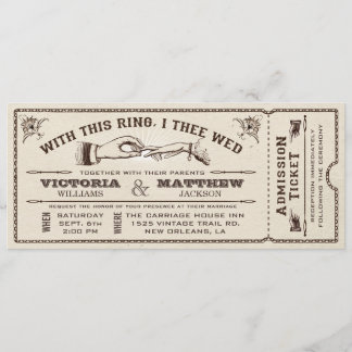 Avec Cette Invitation De Billet De Mariage Vintage