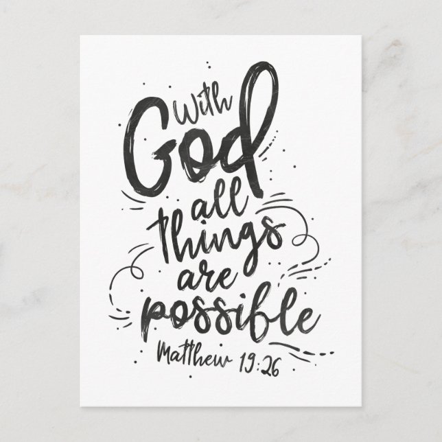 Avec Dieu toutes les choses sont possibles Carte p (Devant)