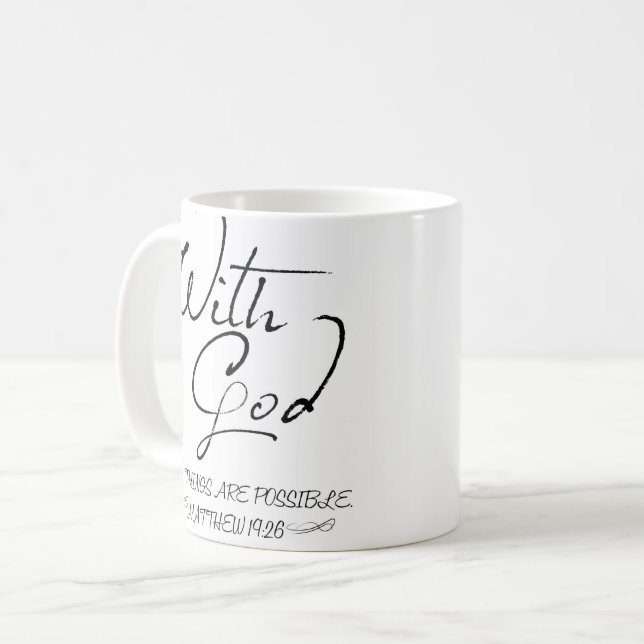 Avec Dieu toutes les choses sont tasse de café (Devant gauche)
