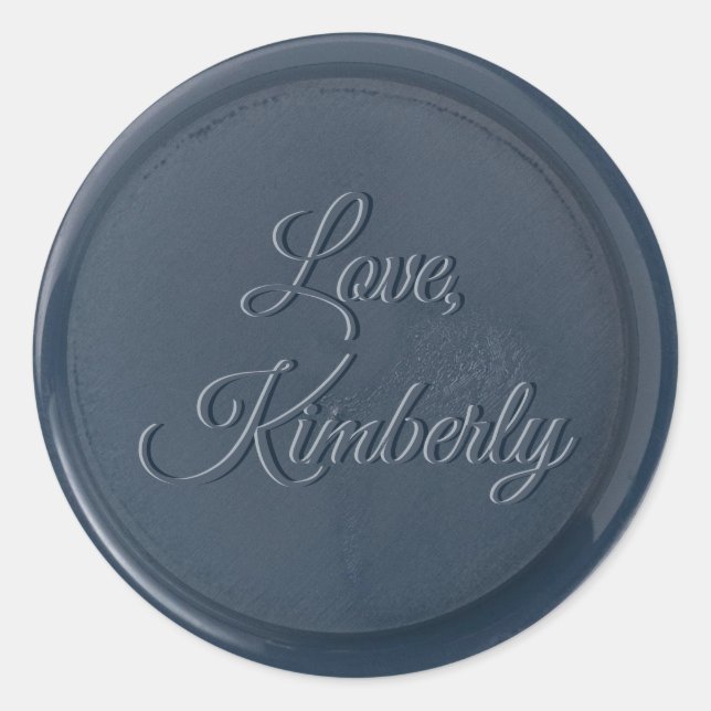 Avec l'amour Navy Blue Wax Seal Sticker (Devant)