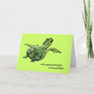 Avec le carte de remerciements de tortue de mer
