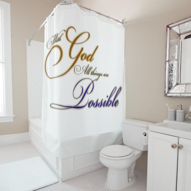 avec le rideau de douche de Dieu (En situation)