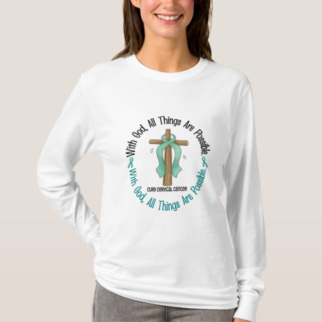 AVEC le T-shirts et les cadeaux de cancer du col (Devant)