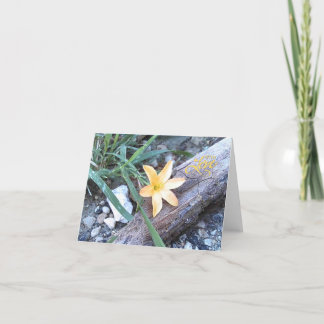 Avec Love Fleur Jaune Carte de voeux