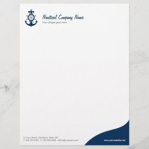 Avec Motif En-tête de lettre nautique d'Ancre bleue
