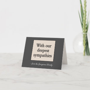 "Avec nos plus profondes sympathies" Carte de Symp