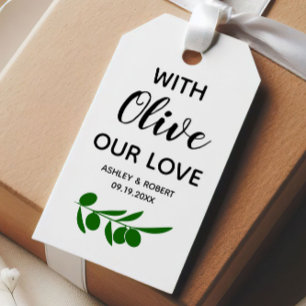 Avec Olive Notre Amour , Étiquettes Cadeaux Huile