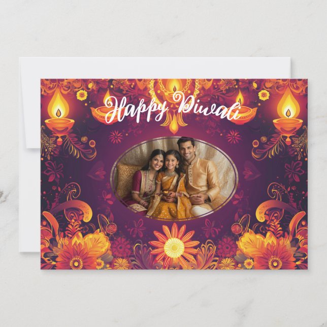Avec photo et texte personnalisé Carte Rangoli Rad (Devant)
