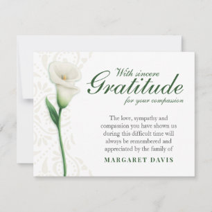 Avec Sincère Gratitude Merci funéraire