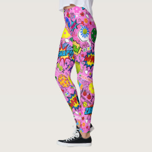 😍 avec texte mélangé pickleball rose Leggings