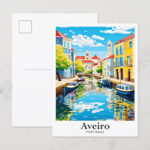 Aveiro Portugal Vintage Reiseporträt Postkarte
