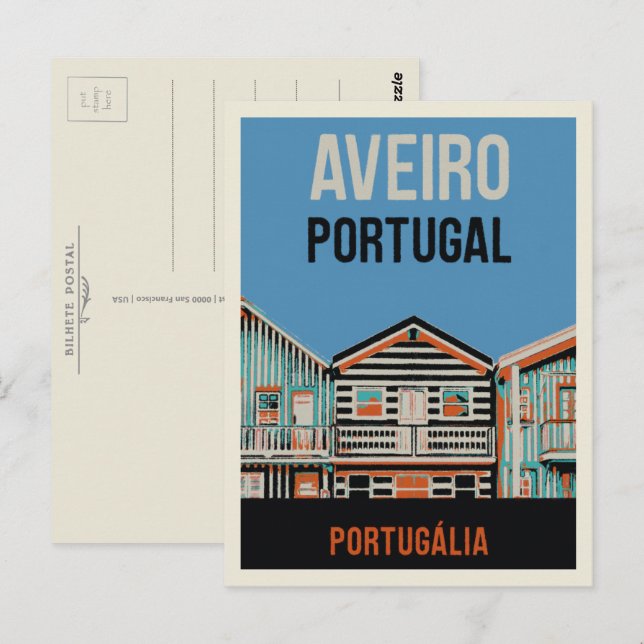 Aveiro Portugalia Abbildung Portugal Postkarte (Vorne/Hinten)