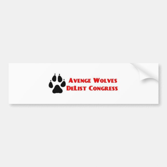 Avenge Wolves Delist Congress Vote Them Out Autoaufkleber (Vorne)